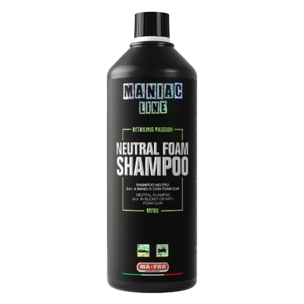 Mafra Maniac Car Detailing Line, Neutral Foam Shampoo, 2 in1 Neutral Shampoo, Highly Effective on Dust and Grime, 1000ml