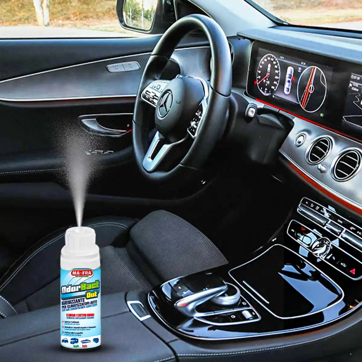 Odorbact - Antibacterial Odor Eliminator for Car Interiors and Air Conditioning Systems