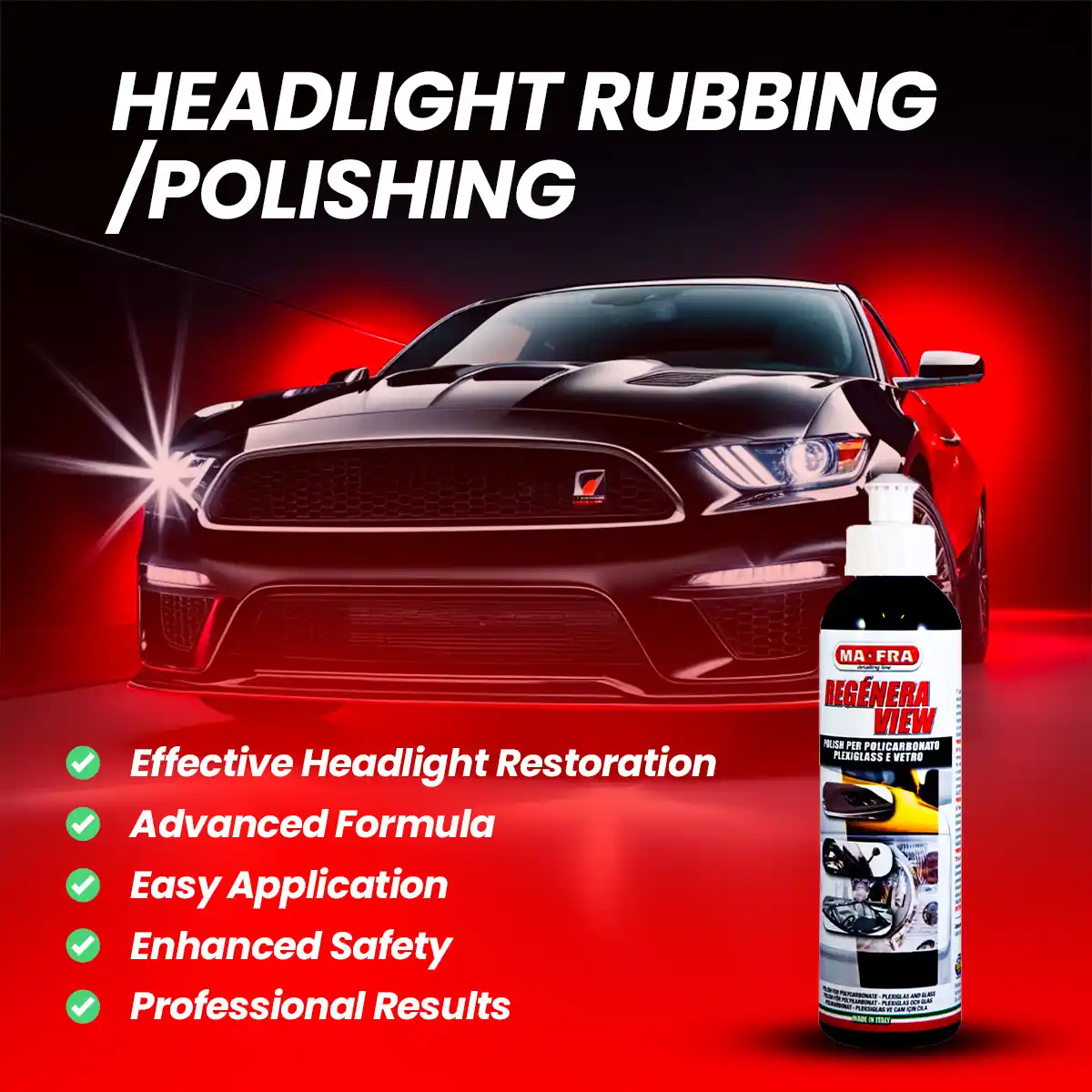 Regenera View – Headlight Cleaner for Professional Exterior Care