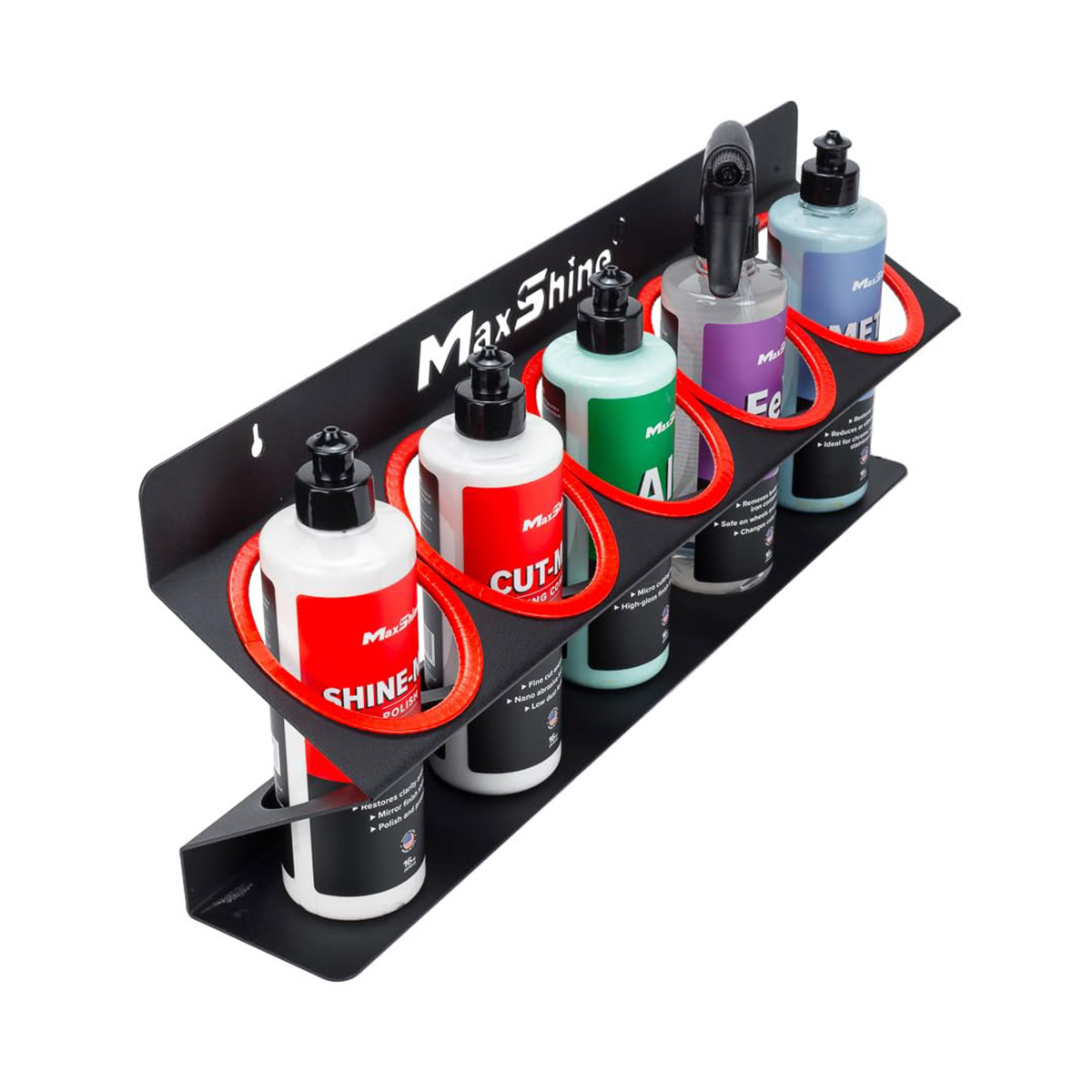 Spray Bottle and Compound Holder – Wall Mounted Organizer for Detailing Tools