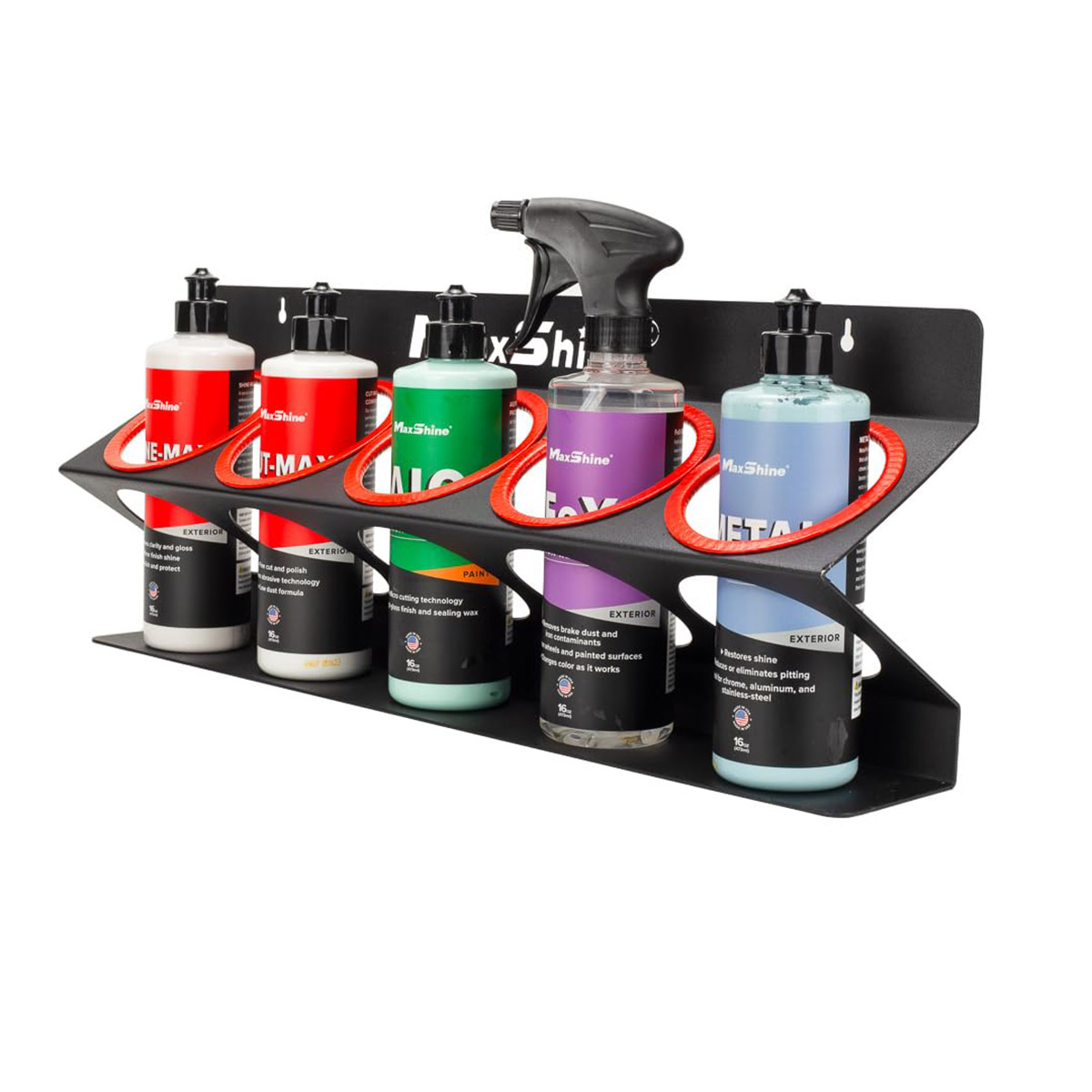 Spray Bottle and Compound Holder – Wall Mounted Organizer for Detailing Tools