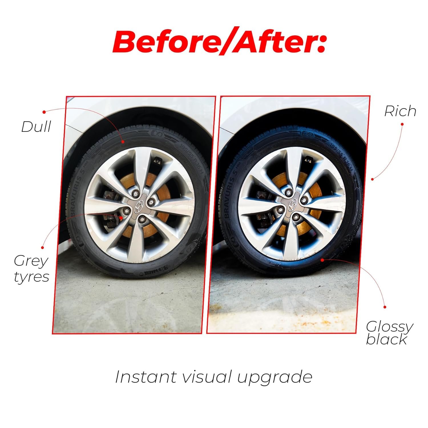 MAFRA Black 3Plus and 500ml Tire Blackener & Shiner | Renews, Softens & Protects Car Tyres - Image 4