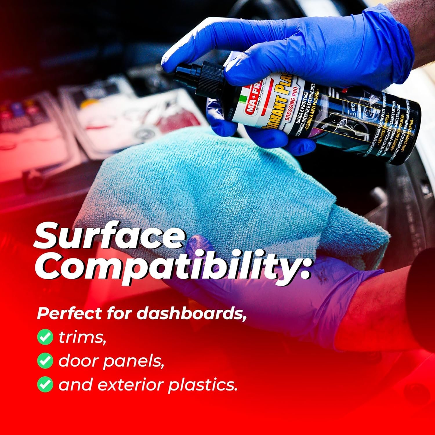 Diamant Plast Dressing Pro 250ml | Dashboard, Plastic & Rubber Polish for Car Interior & Exterior - Image 3