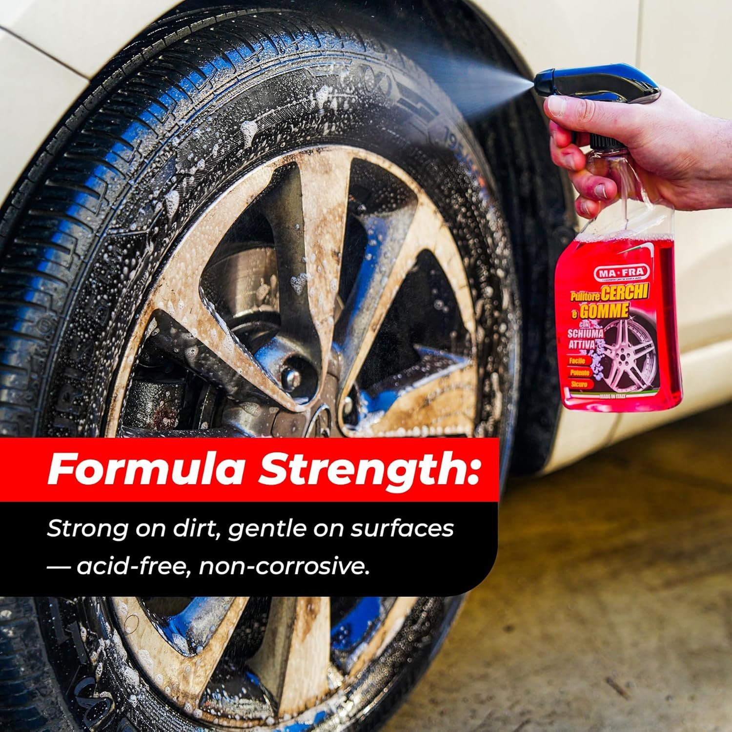 Wheel & Tyre Cleaner 500ml | Active Foam Alloy Rim & Tyre Cleaner | Removes Brake Dust, Road Grime & Restores Tyre Color | Protects Wheels & Rubber Tyres - Image 4