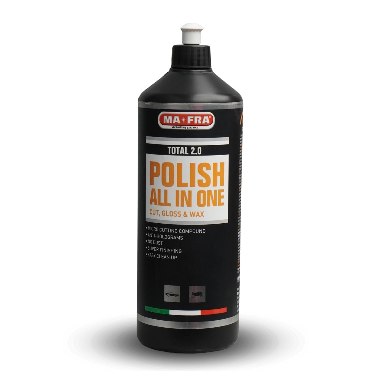 MAFRA Total 2.0 All-In-One Car Polish | Cut, Gloss & Wax | One Step Polish, Microparticle Compound, No Dust, Easy Clean | 1000ml