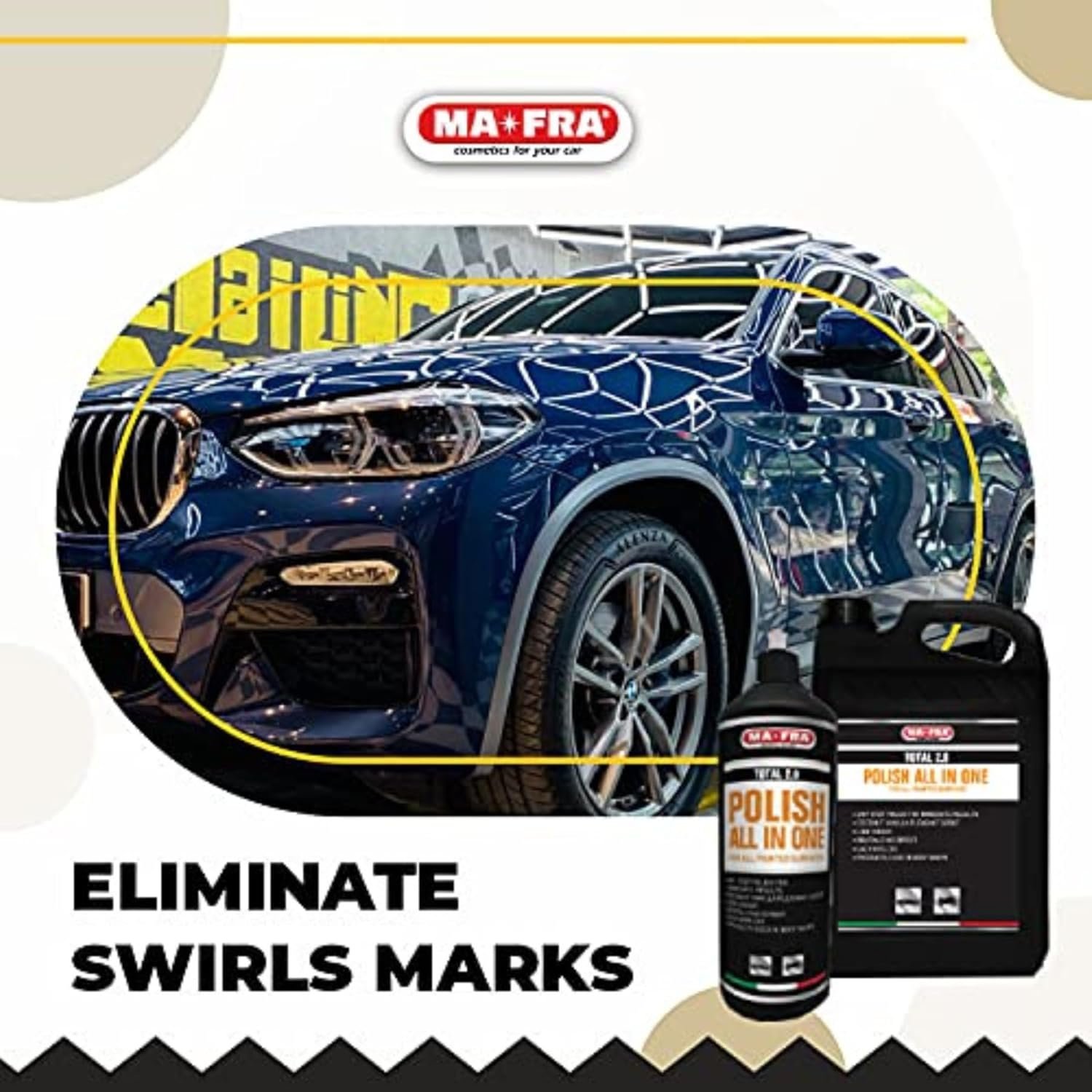 MAFRA Total 2.0 All-In-One Car Polish | Cut, Gloss & Wax | One Step Polish, Microparticle Compound, No Dust, Easy Clean | 1000ml - Image 3