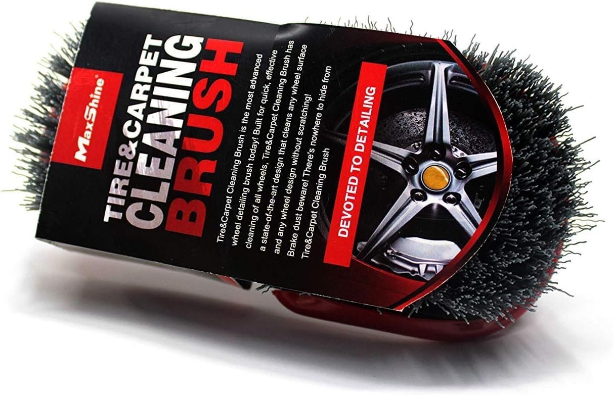 MaxShine Tire & Carpet Scrub Brush 19cm | Heavy-Duty Bristles for Deep Cleaning | Tyre Detailing Brush | Rug & Carpet Cleaning Brush - Image 4