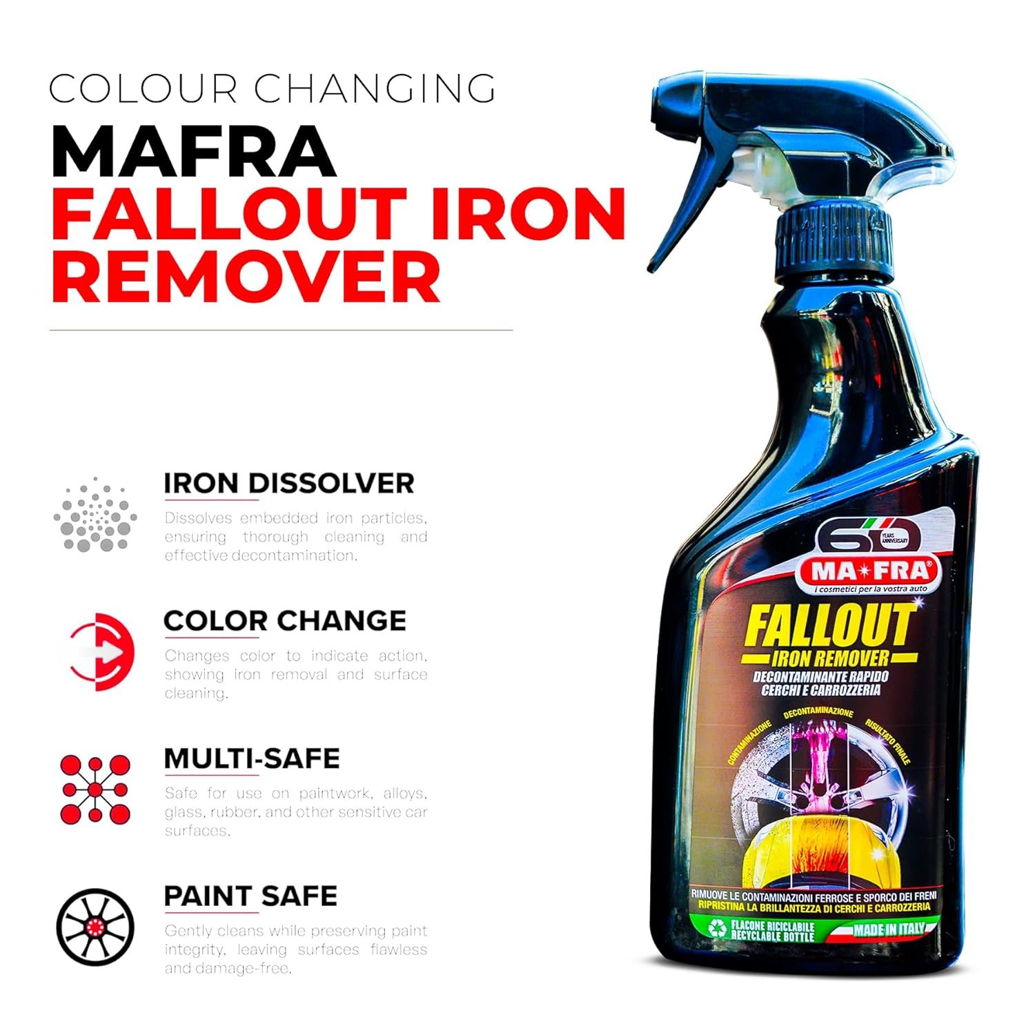 Fallout Remover and 500ml | Iron Dust Removes for car alloy wheels rims & bodywork