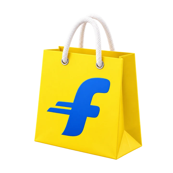 Yellow shopping bag representing Flipkart shopping
