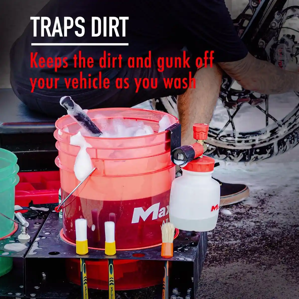 Maxshine Detailing Bucket Transparent + Sand Killer Grit