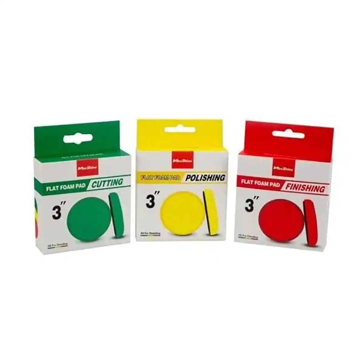 Maxshine Flat Foam Cutting Pad 3 Inch Foam Pad for Machine Polishing