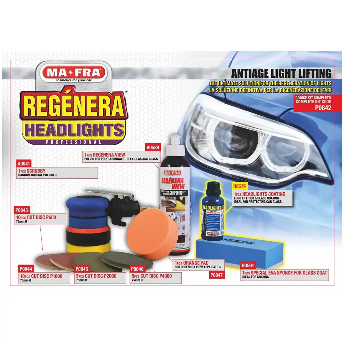 Mafra Headlight Kit Professional Headlight Restoration