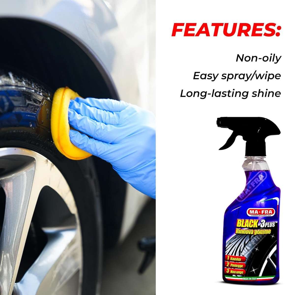 Mafra Black 3Plus Tyre Blackener 500ml for Wheel Care product image 3